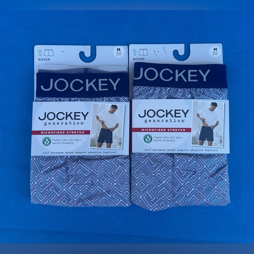 NET 2 packs of Jockey Men's Blue Boxer Briefs